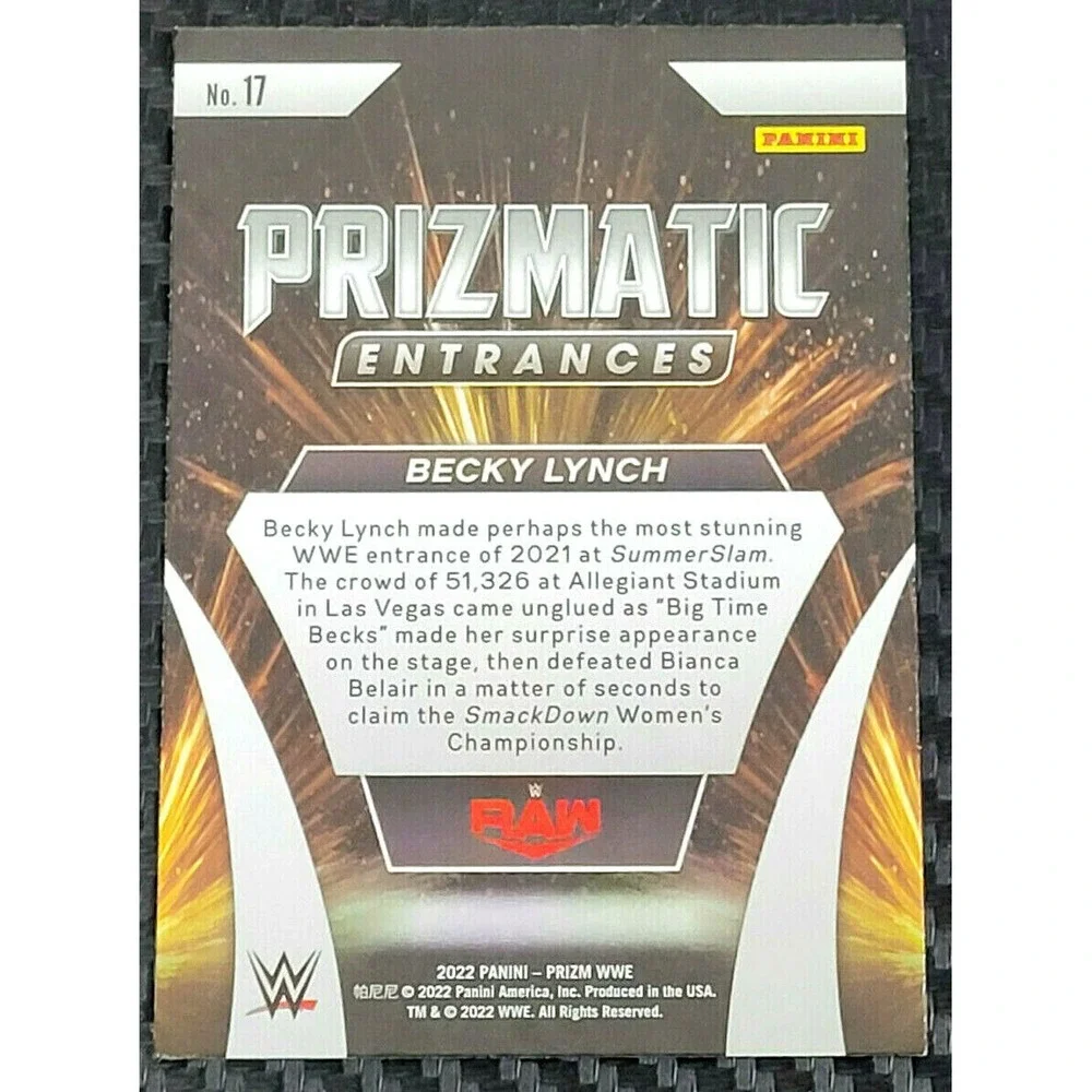 2022 WWE PANINI PRIZM - BECKY LYNCH - PRIZMATIC ENTRANCES SP INSERT‎